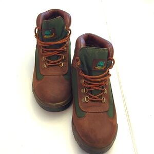Timberland Brown and Green Lace-Up Boots